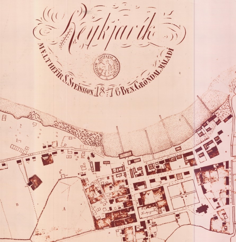 Reykjavík, Sveinn Sveinsson og Benedikt Gröndal, 1876. https://reykjavik.is/soguleg-kort