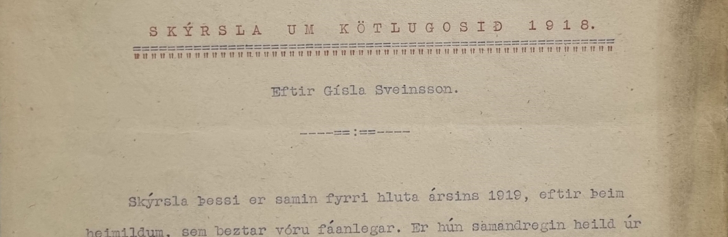 Skýrsla um Kötlugosið 1918